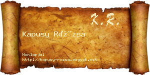 Kapusy Rózsa névjegykártya