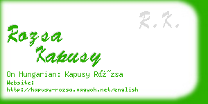 rozsa kapusy business card